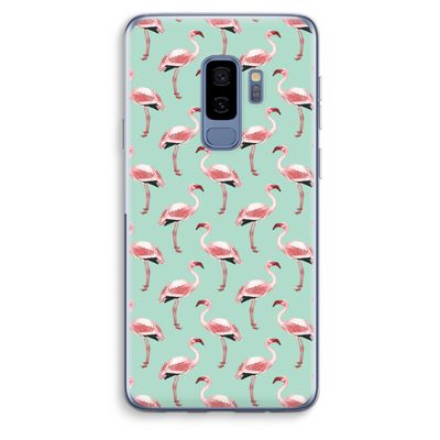 Flamingoprint groen: Samsung Galaxy S9 Plus Transparant Hoesje