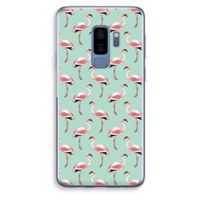 Flamingoprint groen: Samsung Galaxy S9 Plus Transparant Hoesje Flamingoprint groen: Samsung Galaxy S9 Plus Transparant Hoesje