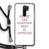 Christian Grey: Xiaomi Redmi 9 Transparant Hoesje met koord