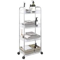 VidaXL Opbergtrolley 4-laags 37x28x95 cm acryl transparant