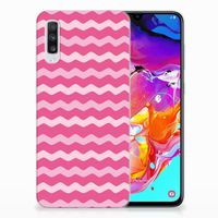 Samsung Galaxy A70 TPU bumper Waves Pink - thumbnail