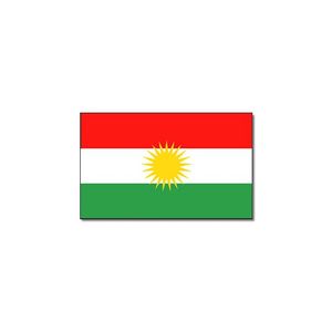 Landen thema vlag Koerdistan 90 x 150 cm feestversiering