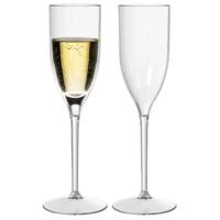 Duni Champagneglas Elegance - 2x - onbreekbaar kunststof - 130 ml - vaatwasser bestendig