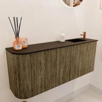 Toiletmeubel Mondiaz Joya | 101.6 cm | Meubelkleur Dusk | Faye wastafel Urban Rechts | 1 kraangat