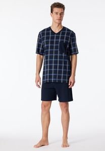 Schiesser Schiesser Pyjama Short nightblue 181161 54/XL