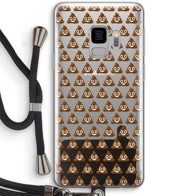 Poop emoji: Samsung Galaxy S9 Transparant Hoesje met koord