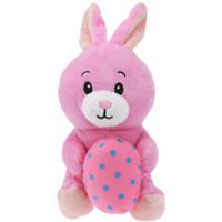 Paashaas/haas/konijn knuffel dier - zachte pluche - roze - cadeau - 20 cm - met paasei - thumbnail