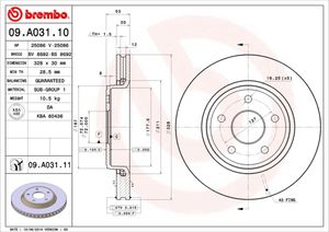 Remschijf BREMBO, Remschijftype: Binnen geventileerd, u.a. für Jeep