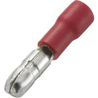 TRU COMPONENTS 1572193 Ronde connector 0.50 mm² 1 mm² Stift-Ø: 4 mm Deels geïsoleerd Rood 100 stuk(s) - thumbnail