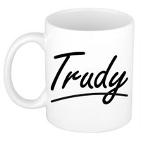 Trudy voornaam kado beker / mok sierlijke letters - gepersonaliseerde mok met naam   - - thumbnail