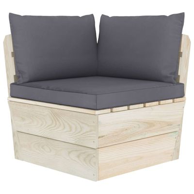 VidaXL Palletkussens 3 st oxford stof antraciet
