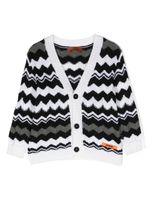 Missoni Kids cardigan à motif zig zag en intarsia - Noir - thumbnail