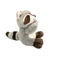 Inware pluche wasbeer knuffeldier - grijs/bruin - zittend - 21 cm - Knuffeldier - thumbnail