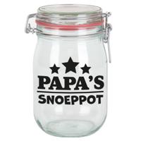 Bellatio Decorations Cadeau voorraadpot/snoeppot - papa - glas - 11 x 11 cm - 1 liter - Vaderdag   -