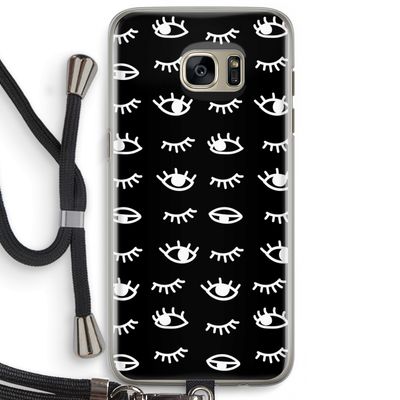 Eye pattern #3: Samsung Galaxy S7 Edge Transparant Hoesje met koord