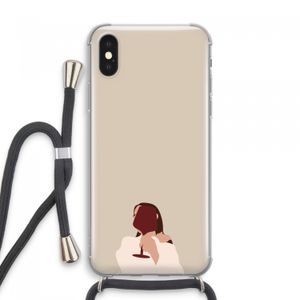 I drink wine: iPhone XS Max Transparant Hoesje met koord
