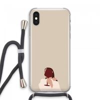 I drink wine: iPhone XS Max Transparant Hoesje met koord