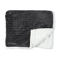 Fleece deken - grijs - 180 x 220 cm - polyester - XXL woondeken