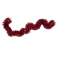 Folie slinger - rood - 15 x 200 cm - slinger - kerstboom decoratie - kerstslinger
