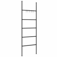 vidaXL Handdoekenrek ladder met 5 lagen 58x175 cm ijzer zwart - thumbnail