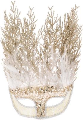 Mask With Feathers Goud - Nampook