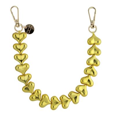 Telefoonkoord Heart - Chrome Goud - Goud Telefoonkoord Heart - Chrome Goud - Goud