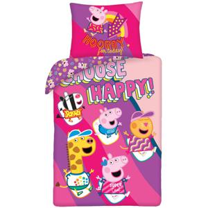 Peppa Pig Dekbedovertrek Choose Happy - Eenpersoons - 140 x 200 cm - Katoen