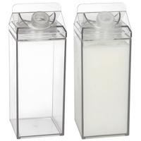 Gerimport Koelkast organizer - 2x - sap / melk kan - met dispenser deksel - 1,1 liter - kunststof
