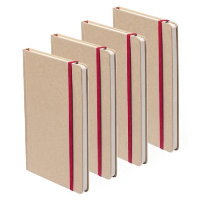 Notitieblok - Set van 4x stuks - luxe - met elastiek - notitieboekje - A5 formaat - 100 bladzijdes