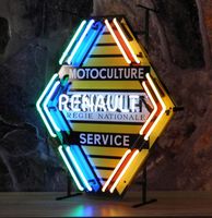 Renault Motoculture Service Neon Met Achterplaat 60 x 40 cm - thumbnail