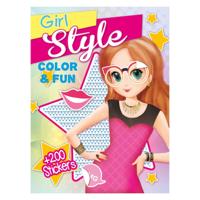 Boek Specials Nederland BV Color & fun girls kleurboek met 200 stickers Boek Specials Nederland BV Color & fun girls kleurboek met 200 stickers