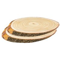 Grote decoratie boomschijven - 2x - hout - 51 x 32 x 4 cm - ovaal