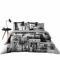 Dekbedovertrek Naturals DOWNTOWN Bed van 180 3 Onderdelen 260 x 220 cm