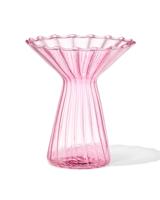 HEMA Vaas voor geurstokjes ⌀10x12cm glas met kraag roze (roze)