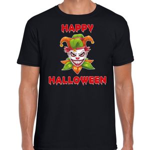 Happy Halloween groene horror joker verkleed t-shirt zwart voor heren