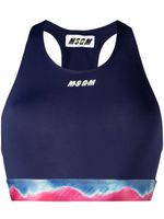 MSGM brassière de sport à imprimé tie dye - Bleu - thumbnail