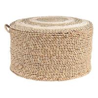 Clayre & Eef Poef Ø 40x23 cm Bruin Stro Rond Hocker