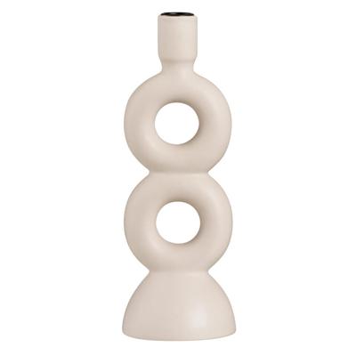 15% korting - Leen Bakker - Kandelaar Lumen - Off-white - -27,5x9,5x9,5 Cm - Keramiek - Wit - 9.5x27.5x9.5 Cm