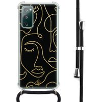 Samsung Galaxy S20 FE hoesje met koord - Abstract faces