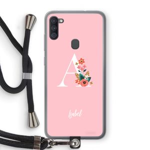 Pink Bouquet: Samsung Galaxy A11 Transparant Hoesje met koord