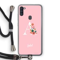 Pink Bouquet: Samsung Galaxy A11 Transparant Hoesje met koord