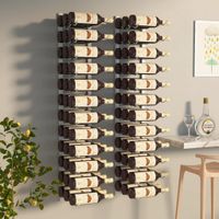 Wijnrekken 2 st voor 36 flessen wandmontage ijzer wit - thumbnail