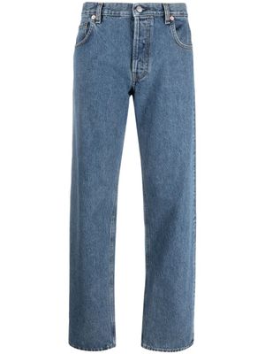 Sporty & Rich jean droit à patch logo - Bleu