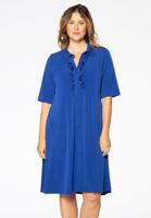 Yoek Jurk met ruches | Blauw | Maat 54/56