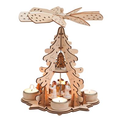 Houten kerstpiramide (B/H/D) 22x27x22 cm