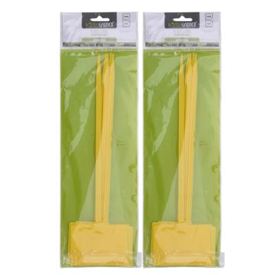 Plantetiketten / platenlabels - 10x - geel - kunststof - 36 cm - steeketiketten