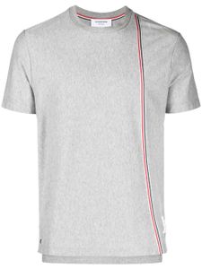 Thom Browne t-shirt à bande tricolore - Gris