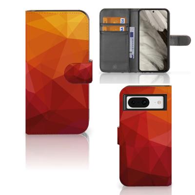Book Case voor Google Pixel 8 Polygon Red | Portemonnee hoesje