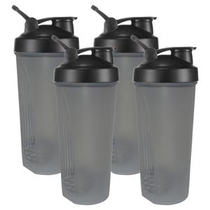 Shakebeker met RVS mixbal - 4x - kunststof - lekvrij - 600 ml