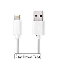 Sync and Charge-Kabel | Apple Lightning 8-Pins Male - USB-A Male | 1,0 m | Wit